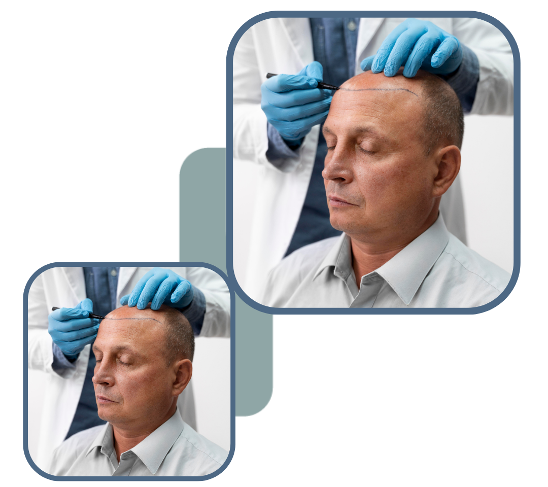 Hair transplant illustration
